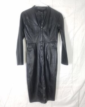 Zyth faux leather midi pencil dress